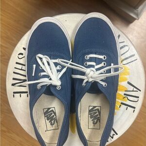 Vans Navy Canvas Shoes with White Accents